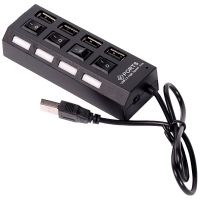 Smartbuy USB-Хаб 2.0, 4 порта (SBHA-7204-B), с выключателями, СуперЭконом, черный