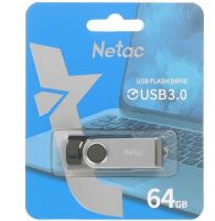 USB 3.0 Flash 64 Gb Netac U505 черный/серебро (NT03U505N-064G-30BK)