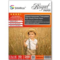 Глянцевая фотобумага SHARCO, 200 гр, 13x18, 50 листов
