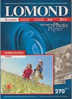 Суперглянцевая фотобумага LOMOND 1106100 Bright, А4, 270г/м, 20л